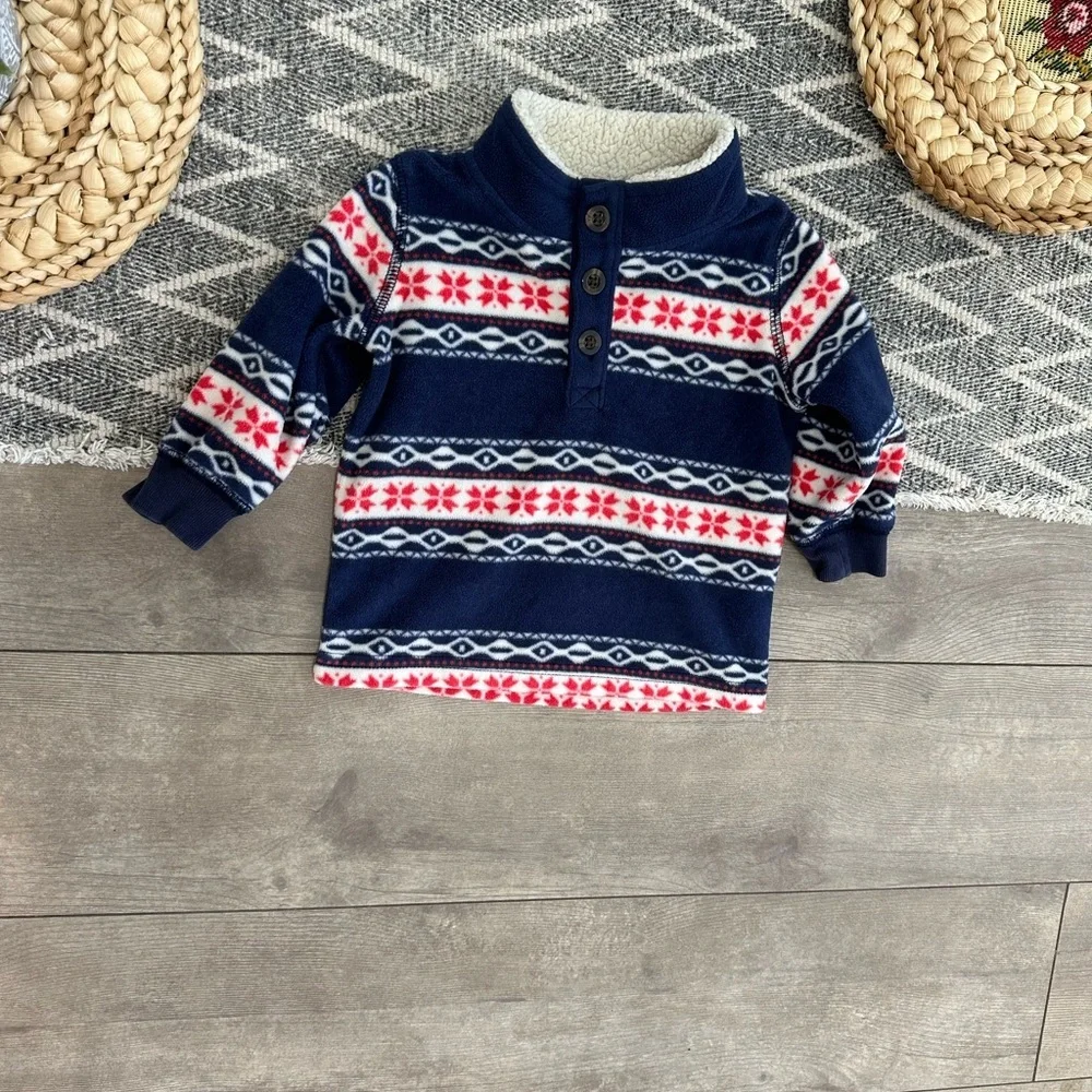 Carter's Baby Boy Winter Aztec Western Holiday Fleece Sweater Pullover 6 Months